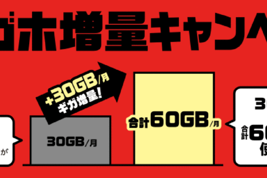 月間60GB！NTTドコモ「ギガホ」の容量を2倍にするギガホ増量キャンペーンを元旦からスタート